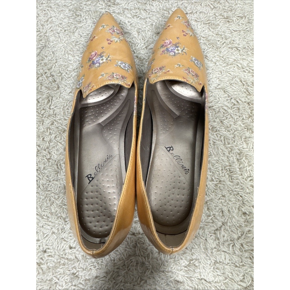 Bellini Gold Bobcat Floral Kitten Heel Pumps Women's 12W Shoes Cottage Coquette - Picture 8 of 13